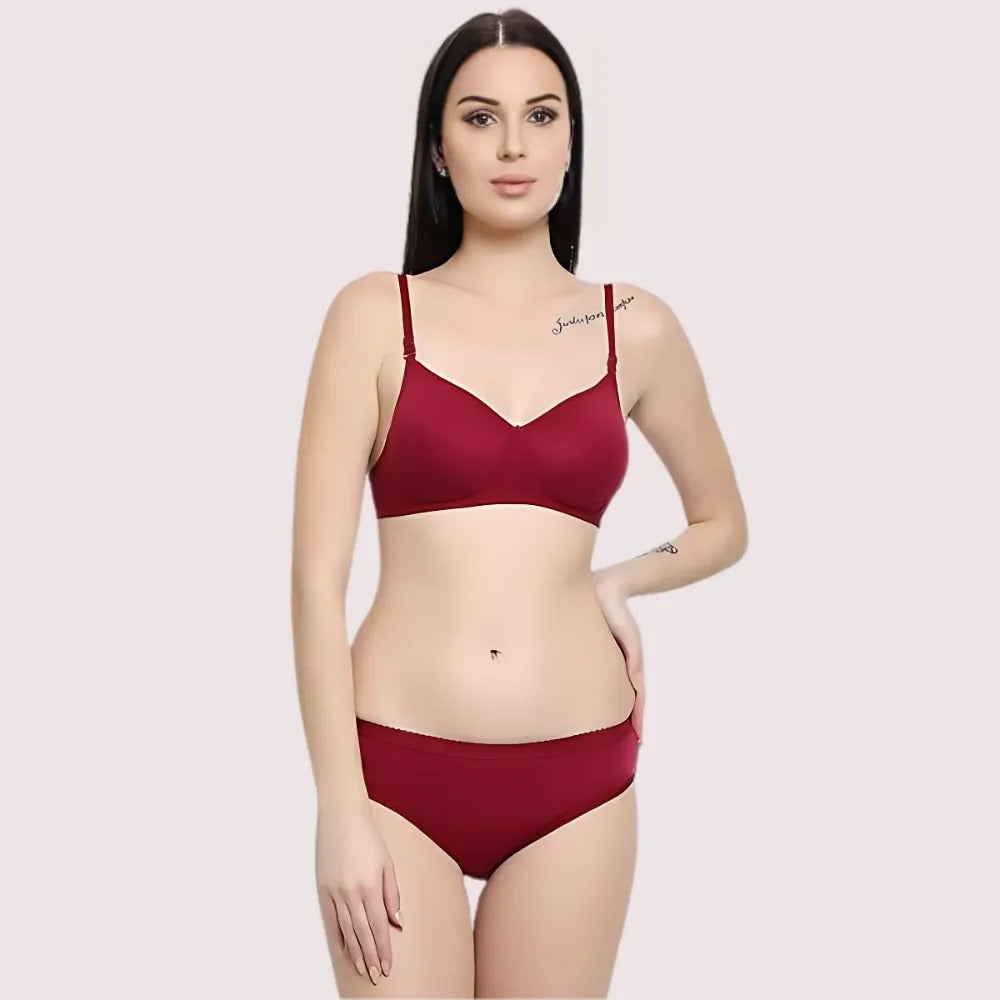 Lightly Padded Bra & Soft Cotton Panty Set (2 pack)