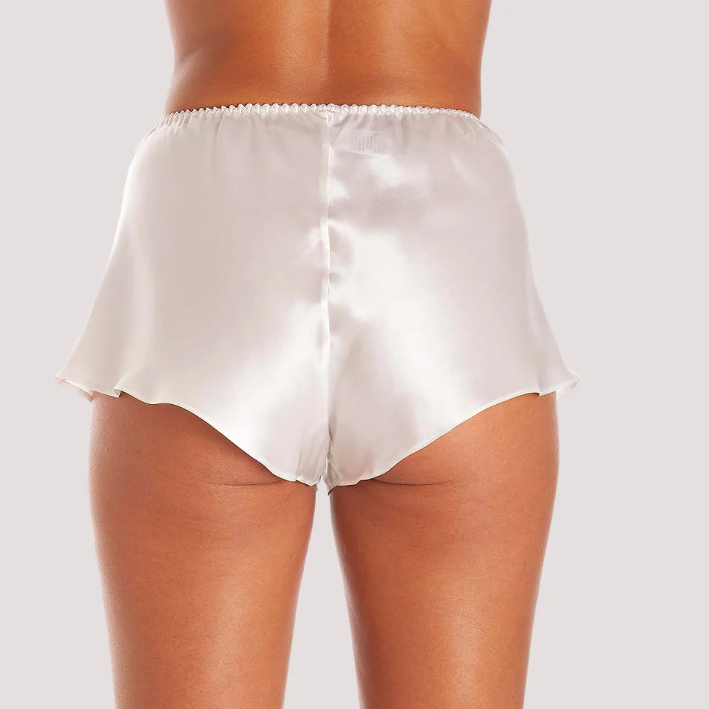 havde Elegance Knickers in White Silk Satin