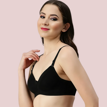 Havde Black Seamless Padded Plunge Bra — Zero Lines, Deep V India